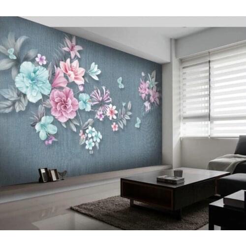 Custom photo 3d wallpaper Simple hand painted flower butterfly home decor living room 3d wall murals wallpaper for walls 3 d