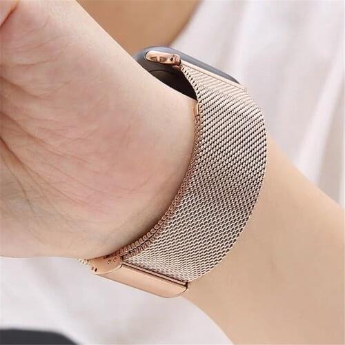 For iwatch band Stainless Steel Milanese Loop for apple watch se 6 5 4 3 strap 44mm 40mm 42mm 38mm Sport bracelet women men