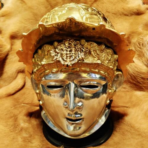 Roman Empire Parade Helmet Cast Mask Brass Caesar Roman Helmet LARP Wearable