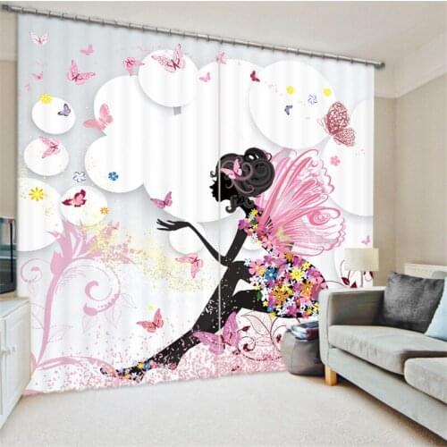 Luxury girls 3D Blackout Window Curtains For Living room Bedding room Drapes Cotinas para sala Decorative