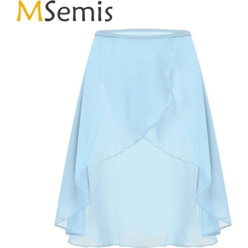 Adult Chiffon Ballet Skirt Women Gymnastics Leotard Dress Midiskirts Practice Dancewear Stage Performance Lyrical Dance Costumes