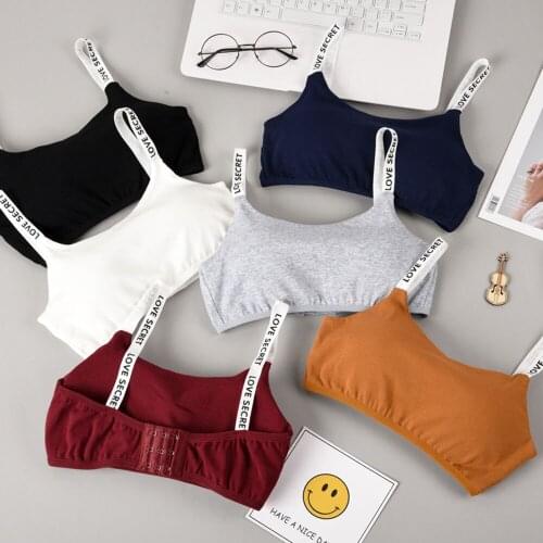 Sports Bra Top Training Wear One Size Letters Cotton Sports Top Gym Jogging Running Sports Bra Wire Free Bandeau Sports Bra Tops