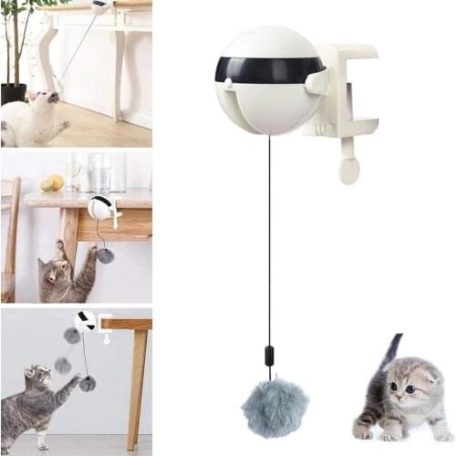 Electric Automatic Lifting Plush Ball Fun Pull Cat Toy Interactive Puzzle Smart Pet Intelligent Teaser Interesting Supplies
