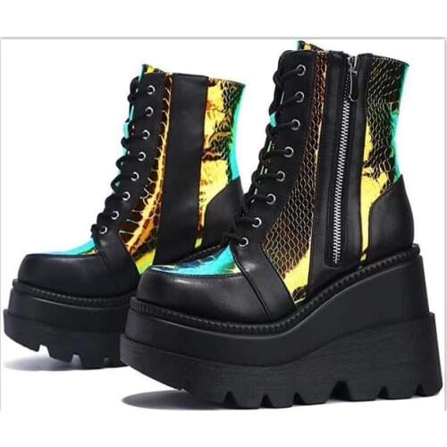 Women Shoes 2020 Autumn High Heel Unisexs Punk Fashion Gothic Creepers Shoes Halloween Costumes Steampunk Ankle boots