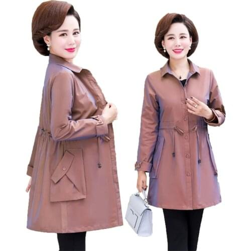 Casaco feminino Windbreaker Women 2021 New Single-Layer Waist Female Reflective Coat Mid-Length Spring Autumn Outerwear Female