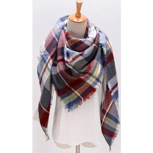 Winter summer hijab Triangle Scarf For Women female Brand Designer Shawl Cashmere Plaid Scarves Blanket Dropshipping XS027-11