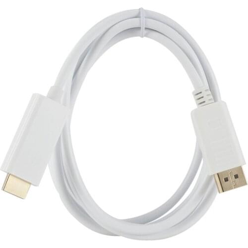 1.8M 6FT Display Port To HDMI-compatible Cable 4K X 2K Gold Plated DisplayPort Adapter Cable Cord for MacBook Air Dell Monitor