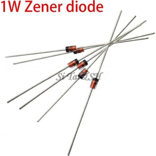 100pcs 1W Zener Diode DO-41 12V 13V 15V 16V 18V 20V 22V 24V 27V 30V 33V 36V 39V 43V 47V 1N4742A 1N4744A 1N4747A 1N4753A 1N4756A