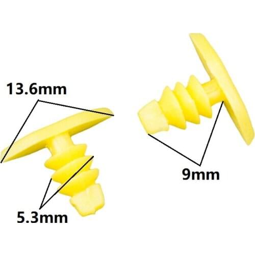 100 Pieces Yellow Plastic Fastener Rivet For Honda Toyota Moulding Weatherstrip Door Seal Clip Retainers Rivets