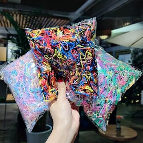 1000pcs Girls Hair Accessories gift Nylon Rubber Band Elastic Hair Bands Headband Children Ponytail Holder Bands Kids Ornaments