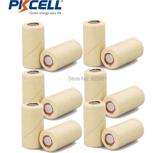 12Pcs Power Tool Industrial Battery nicd SubC SC 2200mAh 1.2V Rechargeable Battery Flat Top 10C High Drain With Paper Wrapped