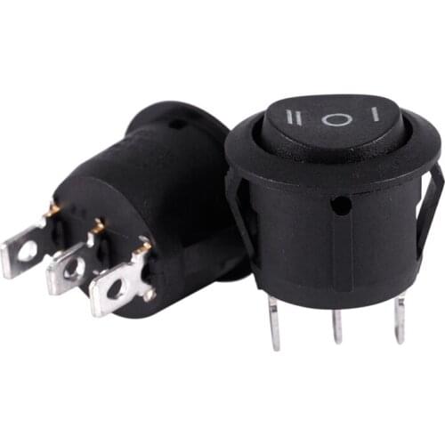 2 x AC 6A/250V 10A/125V 3 Pin SPDT ON/OFF/ON 3 Position Round Boat Rocker Switch
