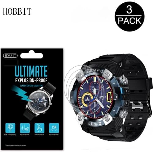 3Pcs Ultra Thin Anti-shock PET Film For LEMFO LEMD LEM D SmartWatch Screen Protector Clear HD 5H Anti-Scratch Film Not Glass