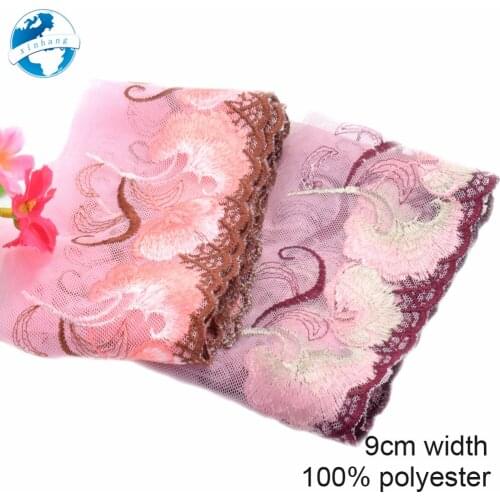 9cm polyester lace embroidery lace french lace ribbon fabric guipure diy trims sewing Accessories wedding decoration#4091