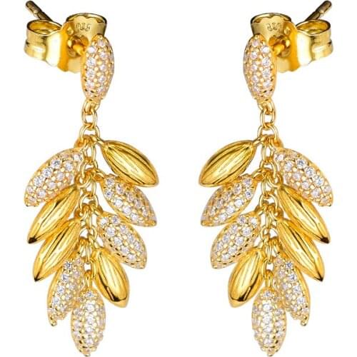 925 Sterling Silver Earrings brincos Floating Grains Drop Earrings for Women Party Wedding Statement Jewelry kolczyki Wholesale