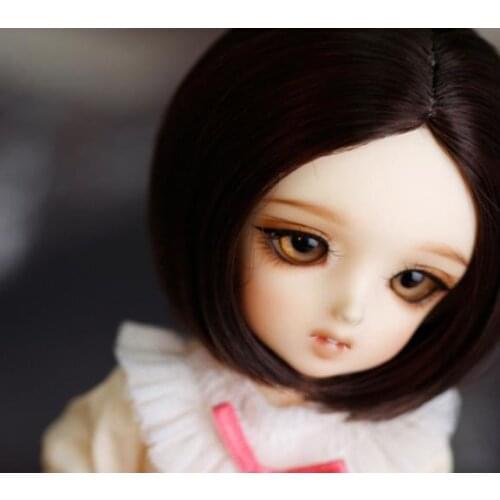 Doll accessories 1/6 Bjd wig doll hair wig short straight girl female boy cute no fringe middle parted - FC04