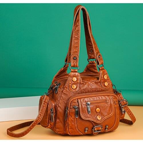 Bandolera de cuero suave lujoso para mujer, bolso de hombro de marca famosa de diseñador