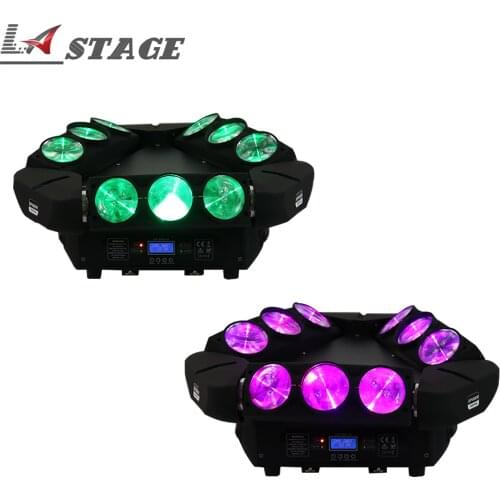 Free Shipping 2pcs/Lot Copy American Dj Kaos 9*12W RGBW Moving Head Led Spider China Party Dj Stage Bar Wedding Disco Club Light