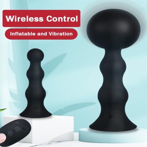 Wireless Remote Control Inflatable Anal Plug Vibrator Prostate Massager Dildo Pump Ball Vibrating Dilator Sex Toys For Man Woman