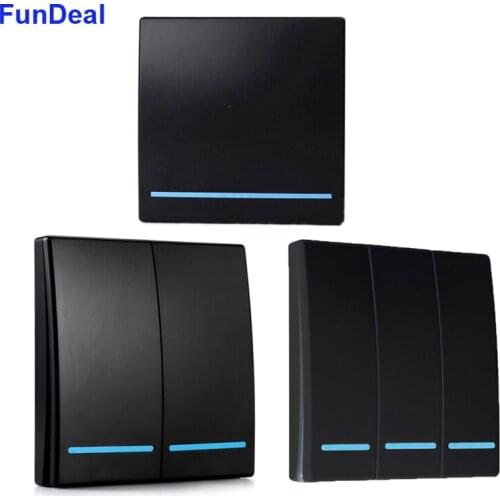 FunDeal 1/2/3 Gang 433Mhz Smart Push Wireless Switch Light RF Remote Control 110V 220V Receiver TX Wall Panel Button Transmitter