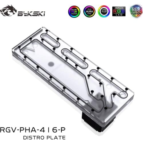 BYKSKI Acrylic Tank use for Phanteks 416 Computer Case / 3PIN 5V D-RGB / Combo DDC Pump Cool Water Channel Solution