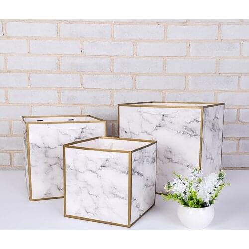Marble bag square birthday cake packaging flowers portable gift bags подарочные коробки Коробка для подарков cellofaan zakjes