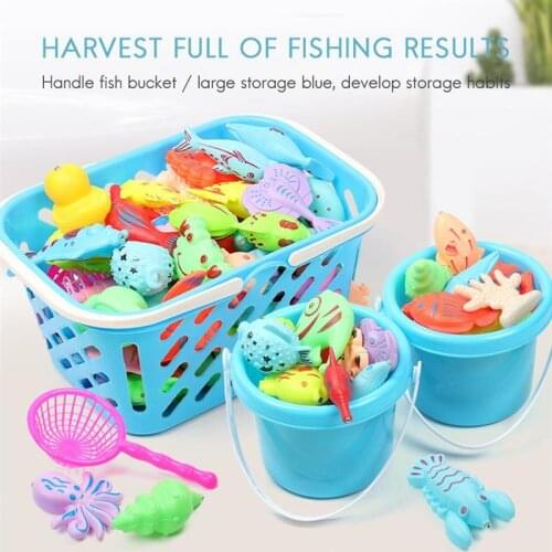 Children Fishing Toy Set Magnetic Fishing Game Parent-child Interactive Toys Water Baby Bath Toys Outdoor Toy