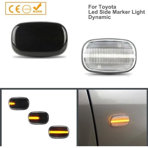 Dynamic Amber LED Front Side Marker Lights Compatible For Toyota Celica Caldina Corolla Hilux Avensis Probox Fielder Lexus GS RX