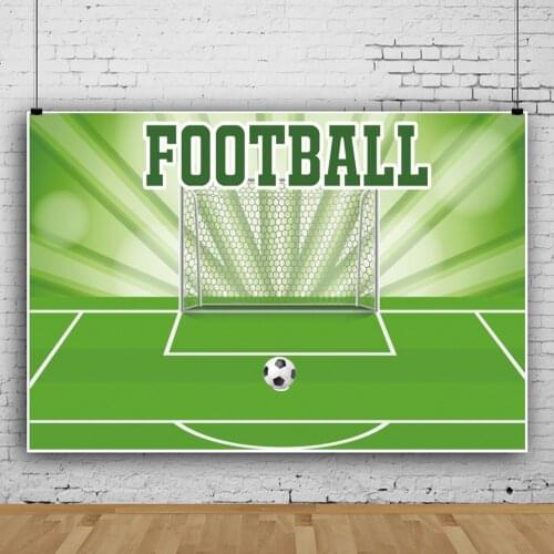 Cartoon Football Sport Grass Globe Gate Portrait Photography Background Boys Birthday Party Decors Photo Backdrop Photocall