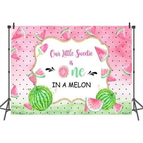 Neoback Baby Shower Backdrop Little Sweetie Princess Watermelon Backgrounds Pattern Custom Background for Photo