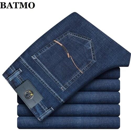 BATMO 2021 New arrival spring high quality classic jeans men,straight jeans male ,PLUS-SIZE N8899