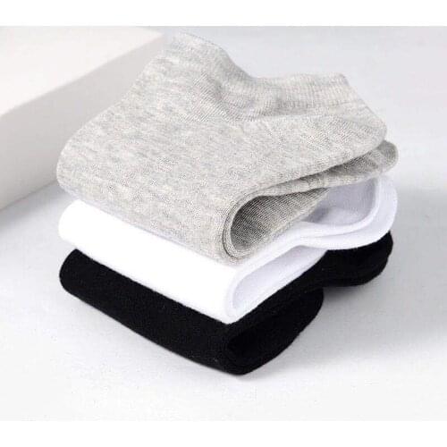 5 Pairs /Set Boat Socks for Women /man Breathable Sports Socks Comfortable Cotton Ankle Socks Solid Color Black White Grey