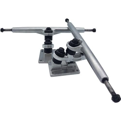 1pair New Double PU Skateboard Truck Long Board Bridge Silver Professional Longboard Trucks