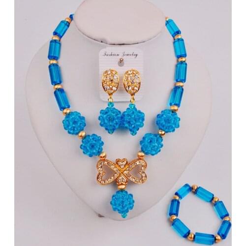 The New African Jewelry Set 2021 Crystal Beaded Costume Necklace Beads for Women SZ-Q2-03