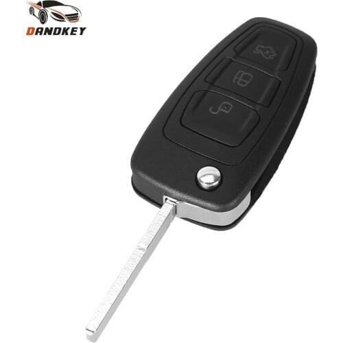 Dandkey Switchblade Key Flip Folding Key Shell For Ford Key For Ford Focus Fiesta 2013 3 Buttons Fob Case HU101 Blade key shell