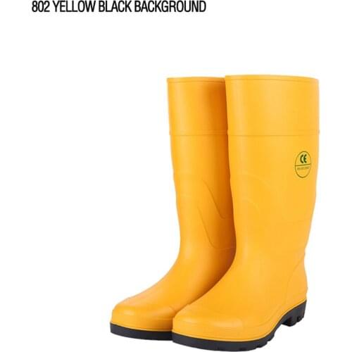 Rubber Rain Boots Water Garden Shoes Cheap PVC Mens Safety Rubber Boots Yellow Shoes Hot Selling in China