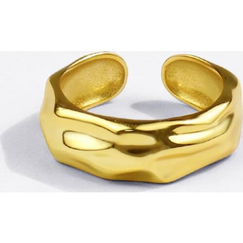 925 Sterling Silver Ring for Women Men Irregular Concave Finger Rings Adjustable Jewelry Dropshipping