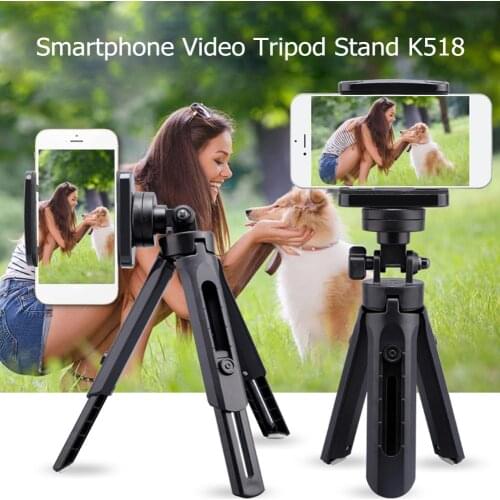 Video Tripod Stand Handle Mini Telescopic Smartphone Grip Compact Selfie Stick Stabilizer Tripod for Phone Clip