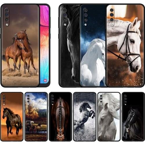 Silicone Phone Case For Samsung Galaxy A50 A70 A22 A10 A30 A20e A20s A40 A10s A90 5G A80 A7 A9 2018 TPU Cover Horse Animal