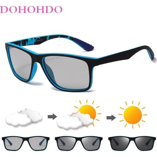 DOHOHDO 2021 New Photochromic Polarized Sunglasses Men Luxury Brand Vintage Chameleon Car Driving Sunglass Retro Male Fishing