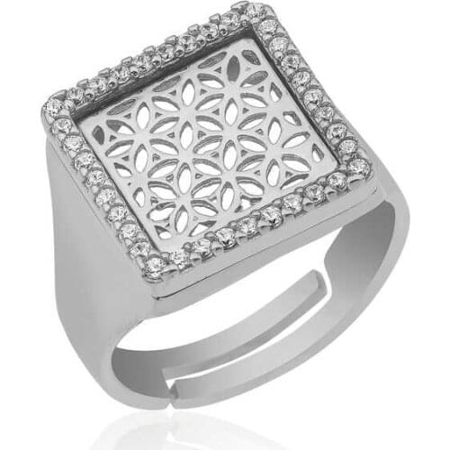 Tevuli 925 Sterling Silver Flower of Life Ring