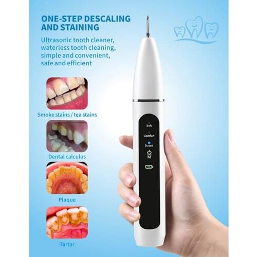 LED light Home Ultrasonic Calculus Remover Dental Scaling Electric Portable Scaler Sonic Smoke Stains Tartar Plaque Teeth White
