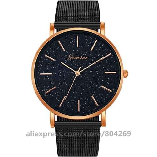 Wholesale Fashion Geneva Watches Hot Sale Ladies Starry Sky Watch Mesh Quartz Wristwatches 8683