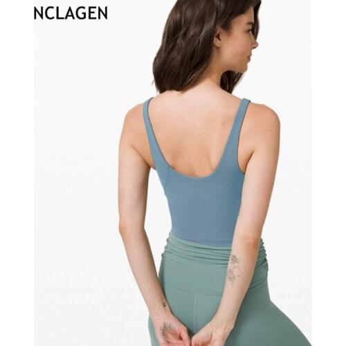 NCLAGEN Womens Sports Bra Yoga Crop Top With Push Up Fitness Vest Padded Gym Underwear Workout Sexy Beautiful Back Tank Tops