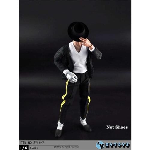 ZYTOYS 1/6 ZY16-7 Men Women Black Hip-hop Dance king Clothes Suit Clothing For 12" Action Figure Body Doll Accessories