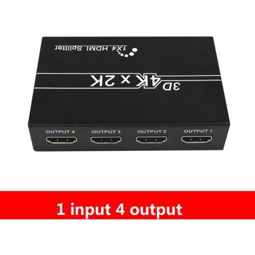 4K HDMI-compatible Splitter 1in4 Out, 1x4HDMI1.4 Volt Powered Splitter (4k at 30 Hertz Full UHD 1080p 3D) with AC Power Adapter