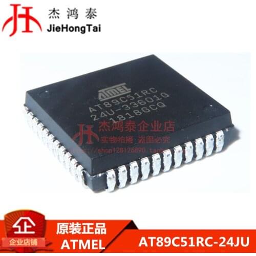 Free shipping AT89C51RC-24JU MCU 8-bit 32KB Flash 5V PLCC44 10PCS