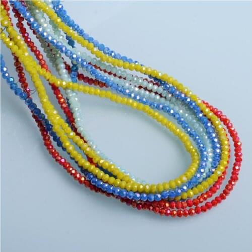AB Color Rondelle Beads 2mm Faceted Crystal Beads Austria Glass Beads for Jewelry Making