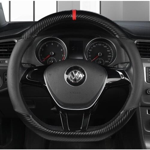 D Shape O shape Car Steering Wheel Cover Non-slip PU Leather for POLO GOLF 7 Scirocco Suzuki Swift Nissan Rogue High Quality