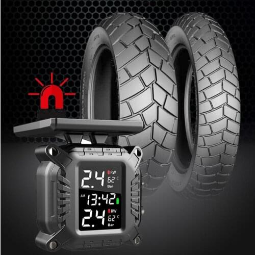 Solar Motorcycle Electric Motorcycle Tire Pressure Monitoring Wireless High-precision Real-time Display Motorcycle Solar TPMS